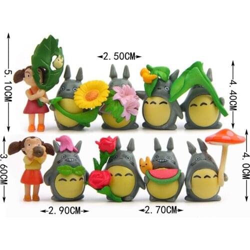 10Pcs/Set My Neighbor Totoro Mei Action Figures PVC Toy Model Micro Landscape Garden Decoration