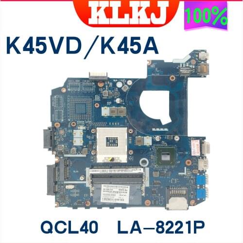 KLKJ LA-8221P For ASUS K45A K45VD A45V K45VM K45VS A85V Motherboard LA-8221P GM Original Motherboard Test