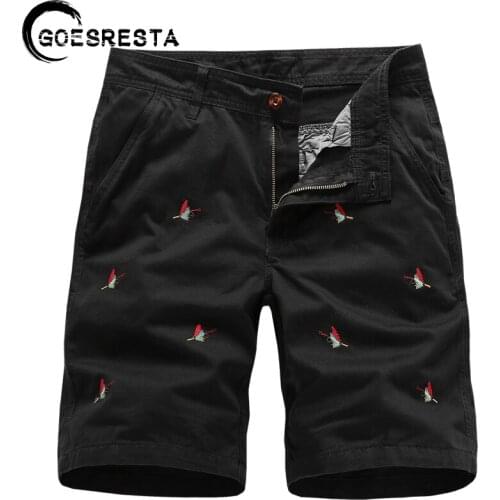 Summer 100% Cotton Cargo Shorts Men Brand 2021 New Fashion Casual Slim Embroidery Pants Men Military Sports Jogger Men Pants