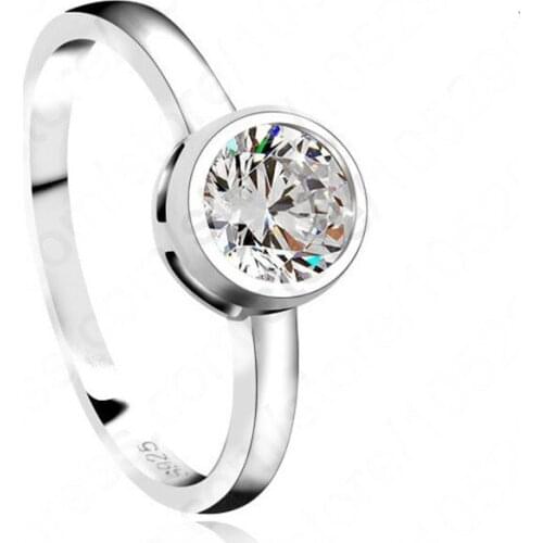 New High Quality 925 Sterling Silver Jewelry Charm Woman Wedding AAA+ Crystal CZ Classic Ring Dropshipping