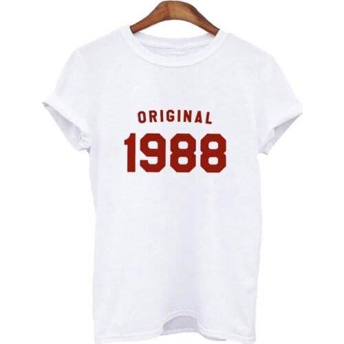 Original 1988 Letter Print T Shirt Women Short Sleeve O Neck Loose Tshirt Summer Fashion Women Tee Shirt Tops
