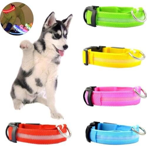 Pet Dog Puppy Anti-lost USB Rechargeable Flashing LED Light Collar Necklace Pet Dog Harnesses Leads Supplies