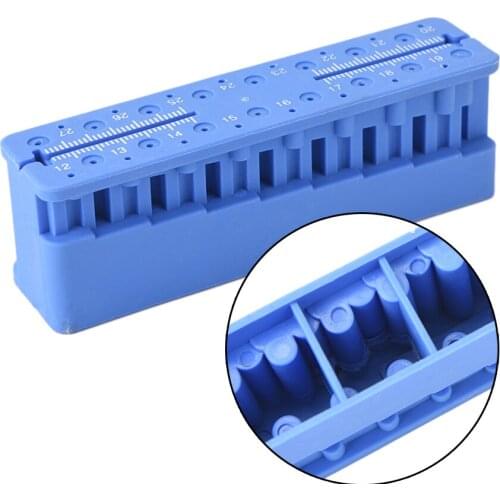 Plastic Dental Mini Endo Measuring Autoclavable Endodontic Block Files Dentist Instrument Ruler Blue 1 X 2 X 3.3cm Oral Tools