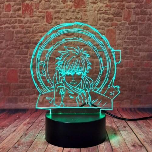 Cool 3D Illusion LED Table Nightlight Colorful Changing Light Itadori Yuji Model Jujutsu Kaisen Anime Figure Toys