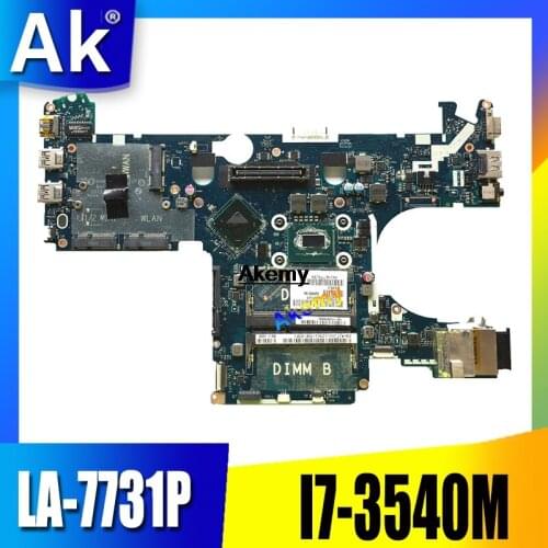 QAM00 LA-7731P I7-3540M FOR Dell latitude E6230 Laptop Motherboard CN-0WYWKH 0WYWKH WYWKH mainboard