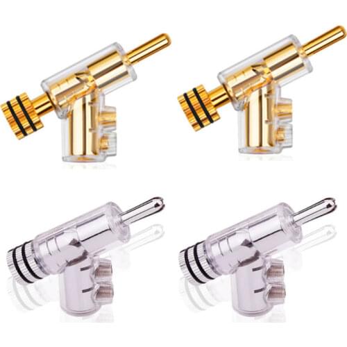100% High Quality Banana Plug Connector Gold/Rhodium Self-Locking Speaker Cable Banana Terminal Socket Adapter Audio Amplifier