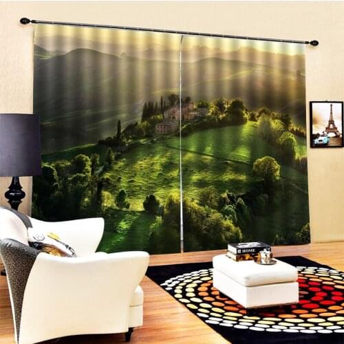 Luxury Blackout 3D Window Curtains For Living Room 3d landscape curtains 3D Blackout Curtains Living Room