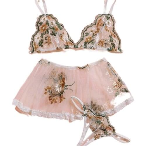 Sexy lingerie Erotic SEXwomen are charming and fully transparent split three-point lace large size temptation free sexy lingerie