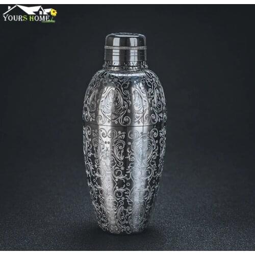 450ml Carven Engraving Vintage Bar Shaker Stainless Steel Cocktail Boston Bar Shaker Barware