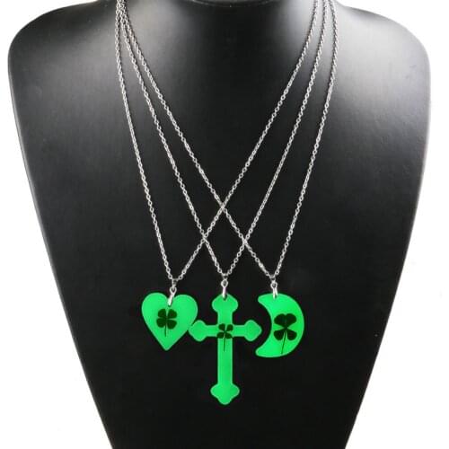Luminous Cross Pendant Necklace Heart Shaped Drop Shape Clover Necklace Used to Make DIY Necklace Pendant Jewelry Accessories