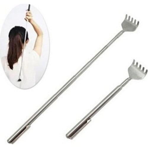 New Stainless Steel Back Scratcher Telescopic Extendable Cool Itch Massager Handy Pocket Pen Clip Relaxation Back Scratcher