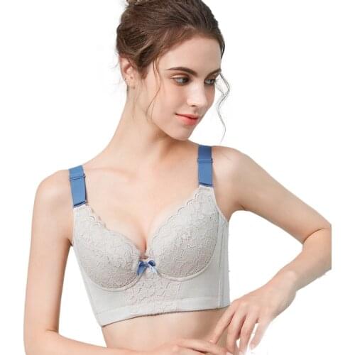 Top womens bra Adjustable underwear high-end lace essential oil thickness correction push up bra