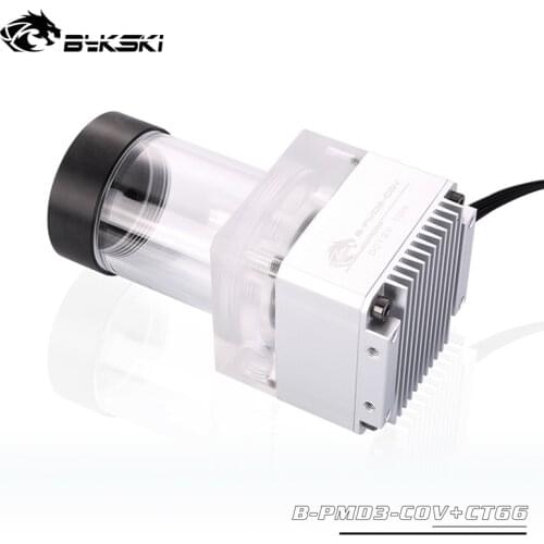Bykski WaterCooling build DDC Pump res combo water tank12V/15W/5000rpm 600L/H Flow Rate Black,Blue,Grey B-PMD3-COV+CT66cooler