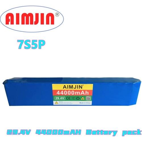 High Quality 7S5P 24V 44Ah Battery Pack 500w 29.4V 44000mAh Lithium Ion Battery for Wheelchair Electric Bicycle + 2A Charger