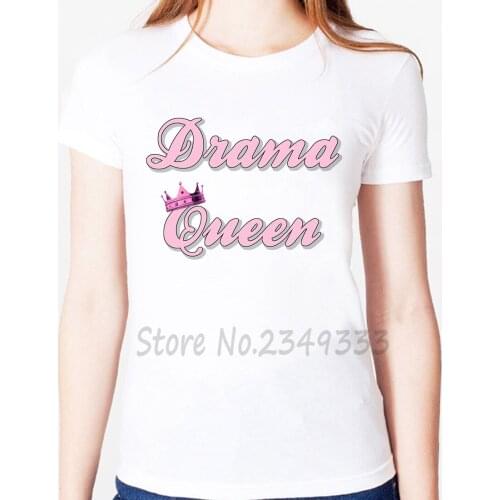 Drama queen Print Women tshirt Modal Casual Loose Funny t shirts For Lady Top Tee Drop Ship SH-44