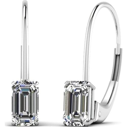 Luxury Drop Earrring Emerald cut AAAAAA Cz 925 sterling silver Anniversary Wedding Dangle Earrings for women Men Party Jewelry