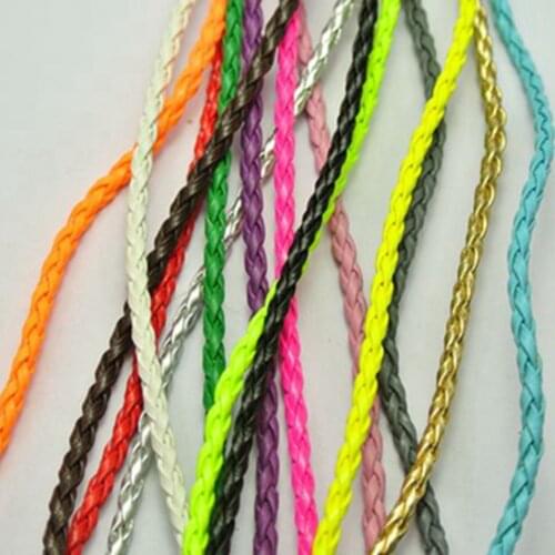 10 Meters Mixed Color BOLO Braided Leatheroid String Jewelry Cord 3mm 10 Color