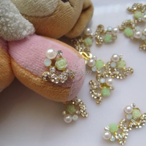 MD-438 10pcs Fancy Rhinestone Gold Moustache Deco Metal Charms Metal Deco Charms Nail Art