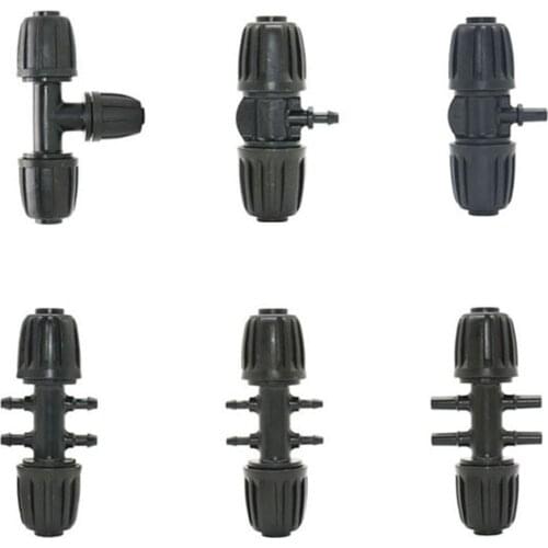 2pcs 16mm PE Hose Connector 1/2 inch To 1/4 1/8 Reducer Water Splitter Garden Hose 2/4-Way Greenhouse Agricultural Tools