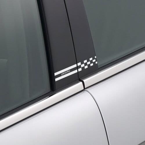 2PCS Car Window B Pillars Trim Covers Reflective Decal Auto Column Stickers For Kia Picanto Car External Decorative Accessories