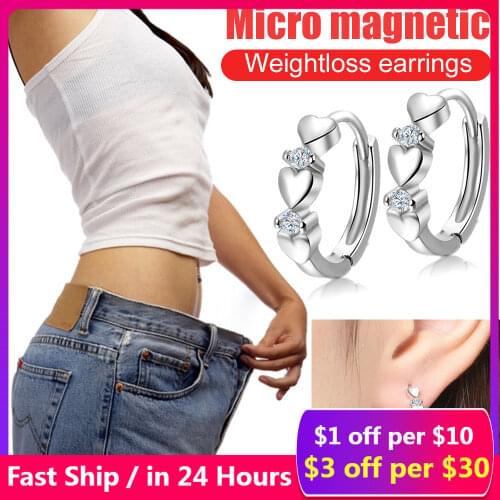 3 pairs Weight Loss Earrings Healthy Magnetic Therapy Magnetic Slimming Earrings Lose Weight Massage Slim Ear Studs Patch