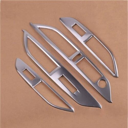 4pcs Fit for Peugeot 5008 GT 2017 2018 2019 Car Window Lift Switch Control Panel Frame Cover Trim Bezel Interior Car Accessories