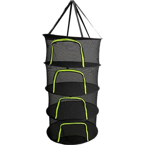 4-Layer Hanging Drying Net Herbal Folding Dry Net Hermetic Zipper Plants Insect-proof Drying Wire
