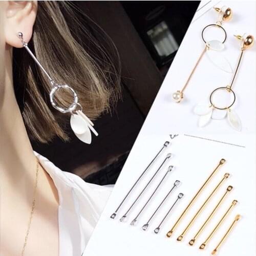 50pc/pack Double Cylinder Connecting Rod Metal Earrings Ear Clip Ear Hook DIY Handmade Ear Jewelry Materials Accessories