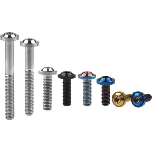 6Pcs M8 Ti Titanium Bolts M8x10 15 20 25 30 60 70mm T40 Torx Head Screws Bolt Titanium Fasteners 5 Color