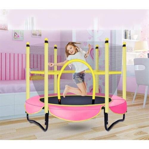60 Inch Round Mini Trampoline Kids Children Playing Jumping Bed Workout Enclosure Bouncer Outdoor Trampolines with Safety Net
