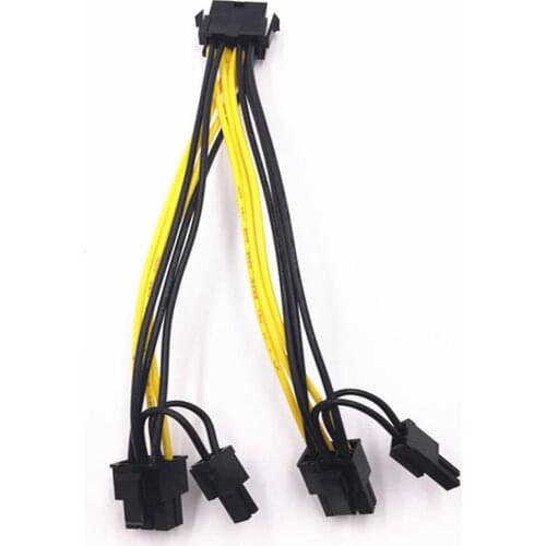 10 Pcs PCI-Express PCIE 8 Pin to Dual 8 (6+2) Pin VGA Graphic Video Card Adapter Power Supply Cable pci-e power cable new