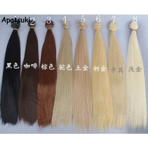 35*100cm Doll Accessories Long Striaght Hair Wig For Barbie Doll Multi-color For 1/3 1/4 DIY BJD Doll Wig Natural Color