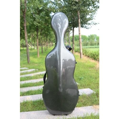 Black color 4/4 Cello case fiber Composite light strong Hard Case 4/4 yinfente Brand can put two cello bows