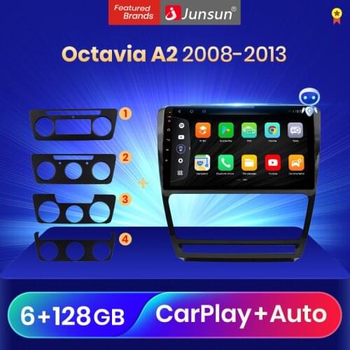 Junsun V3 Pro Qualcomm Voice Control Android 10 Car Radio Multimedia Player For Skoda Octavia A2 2008-2013 CarPlay Auto 2Din