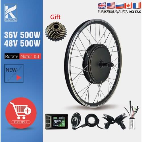 Ebike Electric Bike Conversion Kit 36V48V 500W Rear Rotate Brushless Gearless Hub Motor 20-29inch 700C eBike Conversion Kit