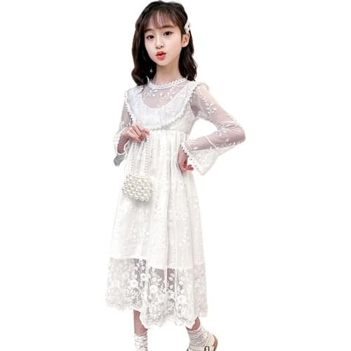 Dresses For Girls Lace Party Dress Girls 2021 Newest Children Dress Spring Autumn Clothes Girl 6 8 10 12 14