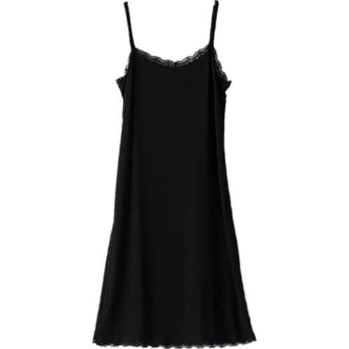 Womens Ladies Lace Full Slip Cami Stretch Petticoat Adjustable Strappy Underskirt Under Dress Long Vest Black White 903-B683
