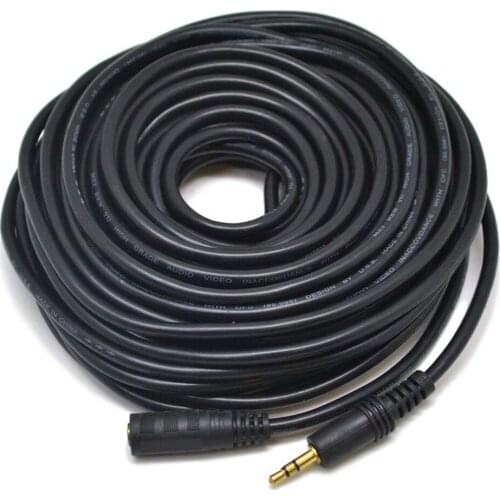 KSOL Stereo mini - extension cable 15m 3.5mm Stereo mini extension audio cable Long Cable Black