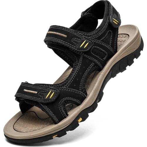 Summer Outdoor Sandals For Men Genuine Leather Open Toe Trekking Fashion Designer New 2021 Size 38-48