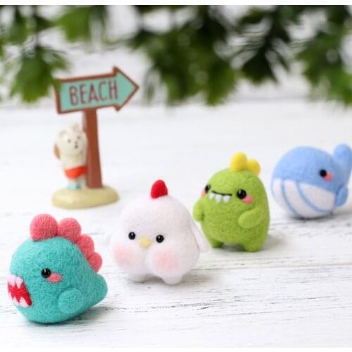 LMDZ Animal Doll Wool Felt DIY Handmade Non Finished Poked Set Handcraft Kit For Needle Felting Material Bag With Instructions