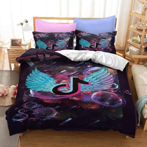 Fashion Symbol Printed Down Quilt Cover Adult Children Bedsheet and Pillowcase Quilt Cover Single Double King Queen Full Size