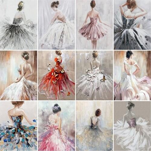 HUACAN Paint By Number Ballet Girl Unique Gift DIY Frame HandPainted Wall Art Painting By Numbers Figure Canvas For Living Room