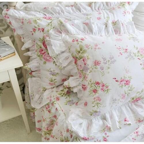 2pcs Europe Luxury cake layers ruffle cotton pillowcase flower wrinkle elegant pillow cases pillow cover bownot sweet princess