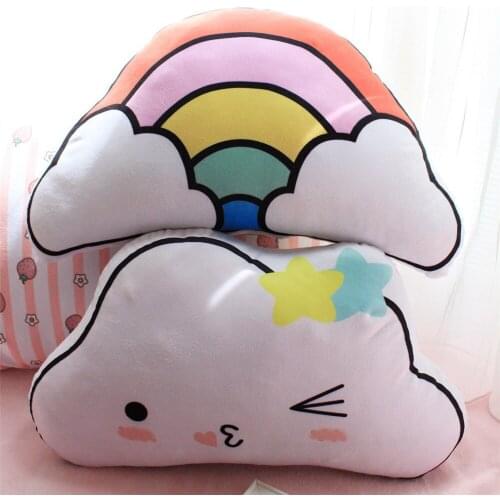 NEW Creative Cute Rainbow Cloud Doll Lovely Soft Pillow Plush Toy Creative Comfortable Cushion Stuffed Baby Girl Gift Room Decor