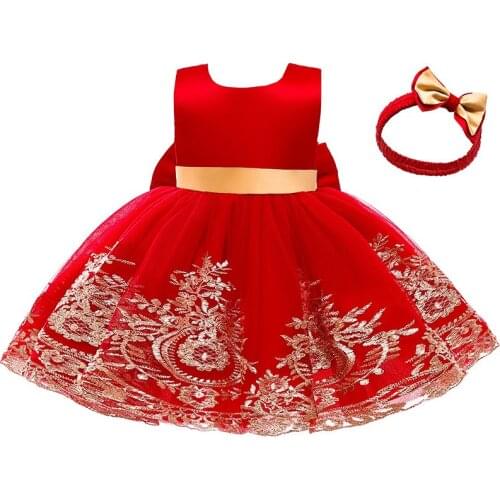 LZH 2021 Formal Dresses For Girls Bow Dresses For Girls Princess Clothing For Childrens Costume 1-5 Year Party Clothes For Baby