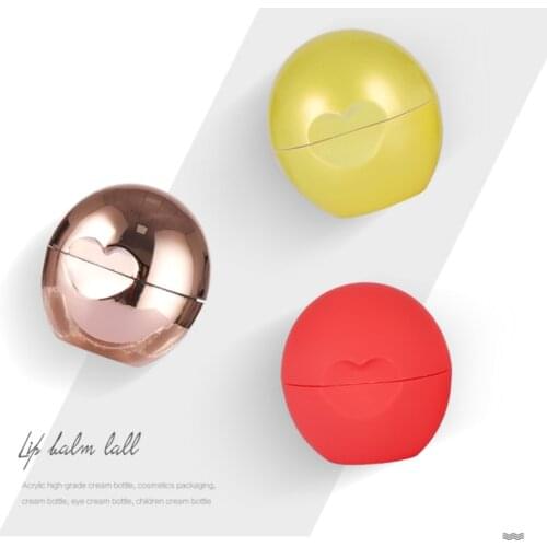 Plastic Empty Ball Lip Balm Container, Creative Cute Heart-shaped Lipstick Sub Package, Portable Cosmetic Lip Rouge Bottle