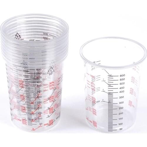 600ML transparent plastic paint cup Manufacturer food grade measuring cup Printed scale cup PP formula proportional cup