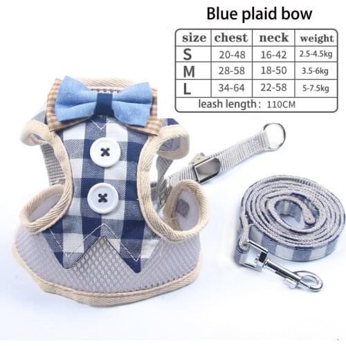 Cat Adjustable Polyester Mesh Harness Vest Walking Lead Leash For Puppy Dogs Collar Polyester Mesh Harness For Small Medium Dog