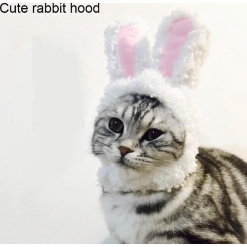 Christmas Costume Pet Plush Rabbit Hat Easter Cap Headdress For Cats Funny Dog Costume Clothes Performance Props Pet Products