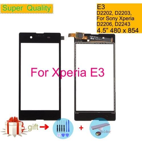 Touchscreen For Sony Xperia E3 D2202 D2203 D2206 D2243 Touch Screen Digitizer Front Glass Panel Sensor Lens DUAL D2212 NO LCD